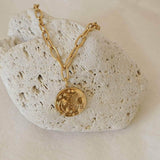 Gold Chunky Chain Sun Moon Necklace
