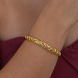 Gold Floral Perforated Bangle