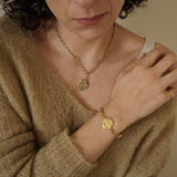 Gold Chunky Chain Sun Moon Necklace