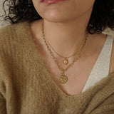 Gold Chunky Chain Sun Moon Necklace