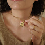 Gold Chunky Chain Sun Moon Necklace