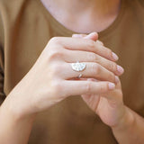 Silver Ginkgo Biloba Ring