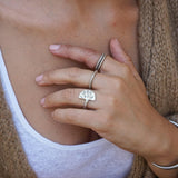 Silver Ginkgo Biloba Ring