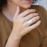 Silver Ginkgo Biloba Ring