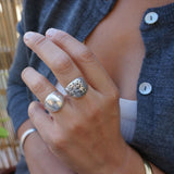 Silver Bold/Floral Dome Ring