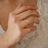 Tiny Thin Gold Rhombus Band Pinky Ring