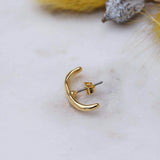 Single 24K Gold-Plated Short Lobe Hugger Earring