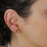 Single 24K Gold-Plated Short Lobe Hugger Earring