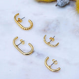 Single 24K Gold-Plated Short Lobe Hugger Earring