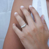 Silver Soft Curve Floral Ring