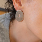 Silver Asymmetric Hammered Stud Earrings