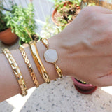 Gold Thick Hammered Cuff Bracelet