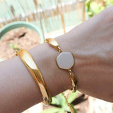 Gold Thick Hammered Cuff Bracelet