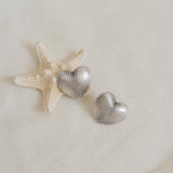 Medium SILVER HEART earrings