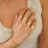 Gold Wrap Heart Pinky Ring