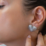 Medium SILVER HEART earrings
