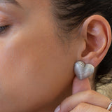 Medium SILVER HEART earrings