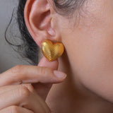 Medium GOLD HEART earrings