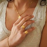 Gold Wrap Heart Pinky Ring