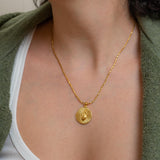 Gold Round HEART necklace