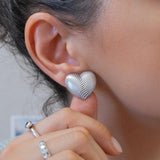 Medium SILVER HEART earrings