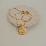 Gold Round HEART necklace