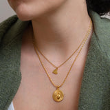 Gold Round HEART necklace