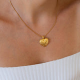 Gold Bold Heart Necklace