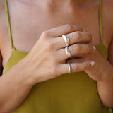 Silver soft dome ring in bold & narrow design