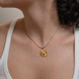 Gold Round HEART necklace