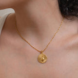 Gold Round HEART necklace