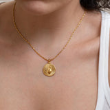 Gold Round HEART necklace