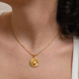 Gold Round HEART necklace