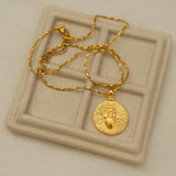 Gold Round HEART necklace