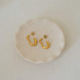 Gold Wave Hoops