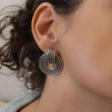 Silver Twisted Rope Stud Earrings