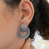 Silver Twisted Rope Stud Earrings
