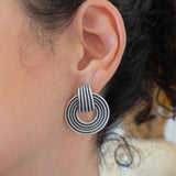 Silver Twisted Rope Stud Earrings