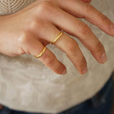 Gold Thin Hammered Band Ring