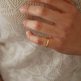 Gold Thin Hammered Band Ring