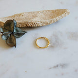 Gold Thin Hammered Band Ring
