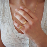 Gold Thin Hammered Band Ring