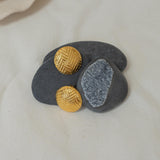 Gold-Domed Disc Earrings