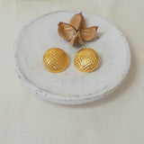 Gold-Domed Disc Earrings