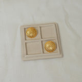 Gold-Domed Disc Earrings