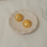 Gold-Domed Disc Earrings