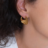 Large Gold Wavy Earrings