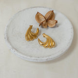 Large Gold Wavy Earrings