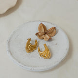 Large Gold Wavy Earrings