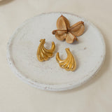 Large Gold Wavy Earrings